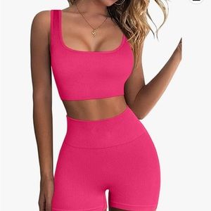 2 Piece Seamless Ribbed Workout Set